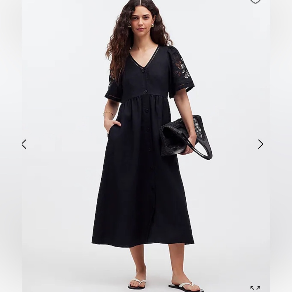 Like new Madewell Riley heavy linen dress black small
